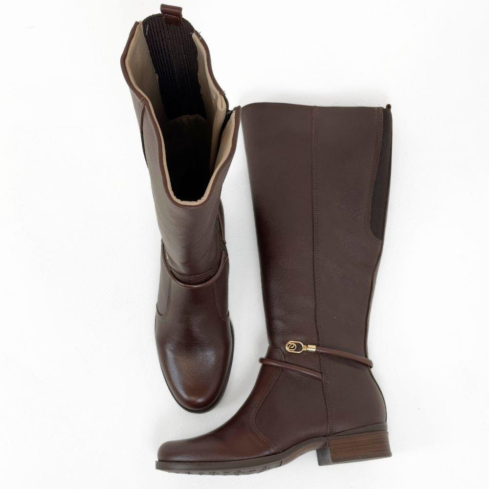 Bota Pegada Montaria Cano Alto Salto Baixo Pegada Marrom 4