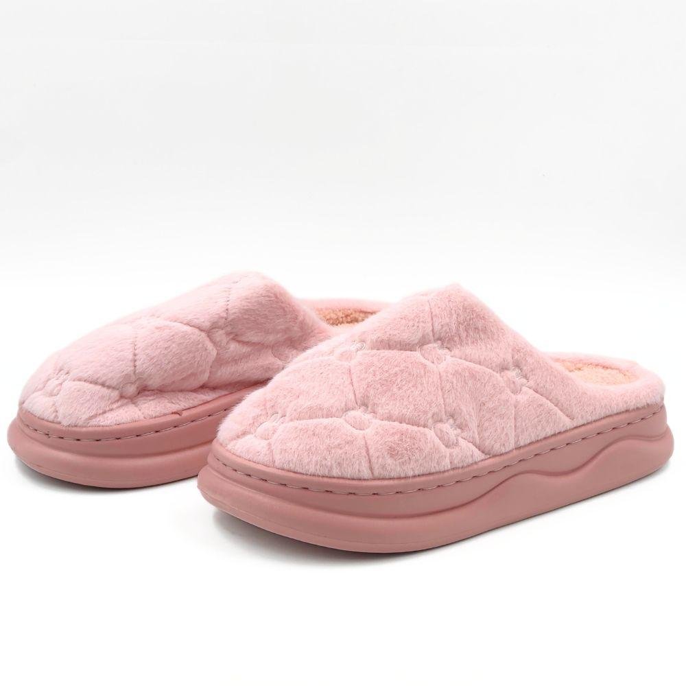 Pantufa Europa Nuvem Pluma em Pelo Feminina Rosa 2