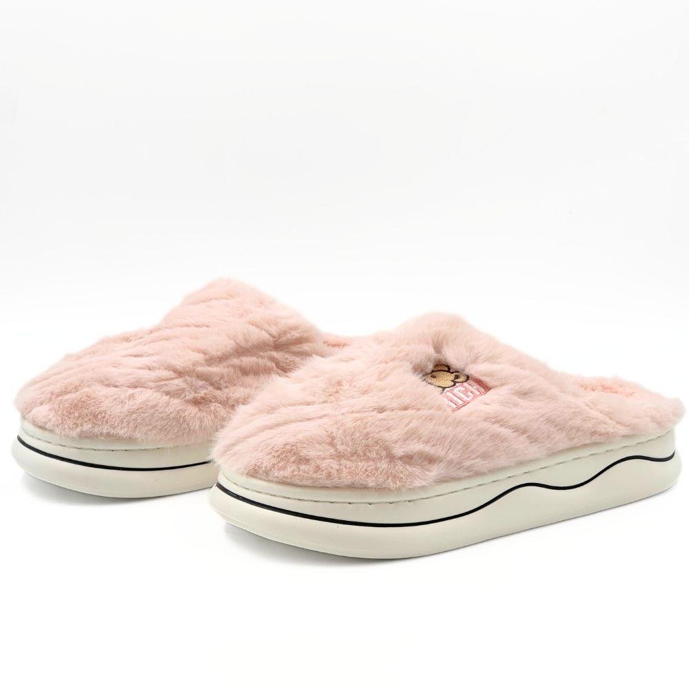 Pantufa Europa Nuvem Chic em Pelo Feminina Rosa 2