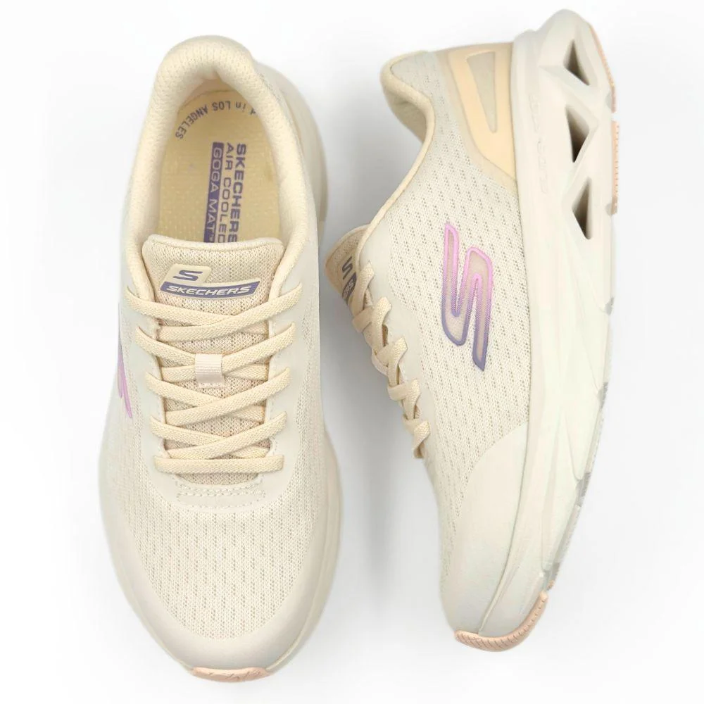 Tênis Skechers Esportivo Glide-Step Vortex com Cadarço Feminino Bege 4