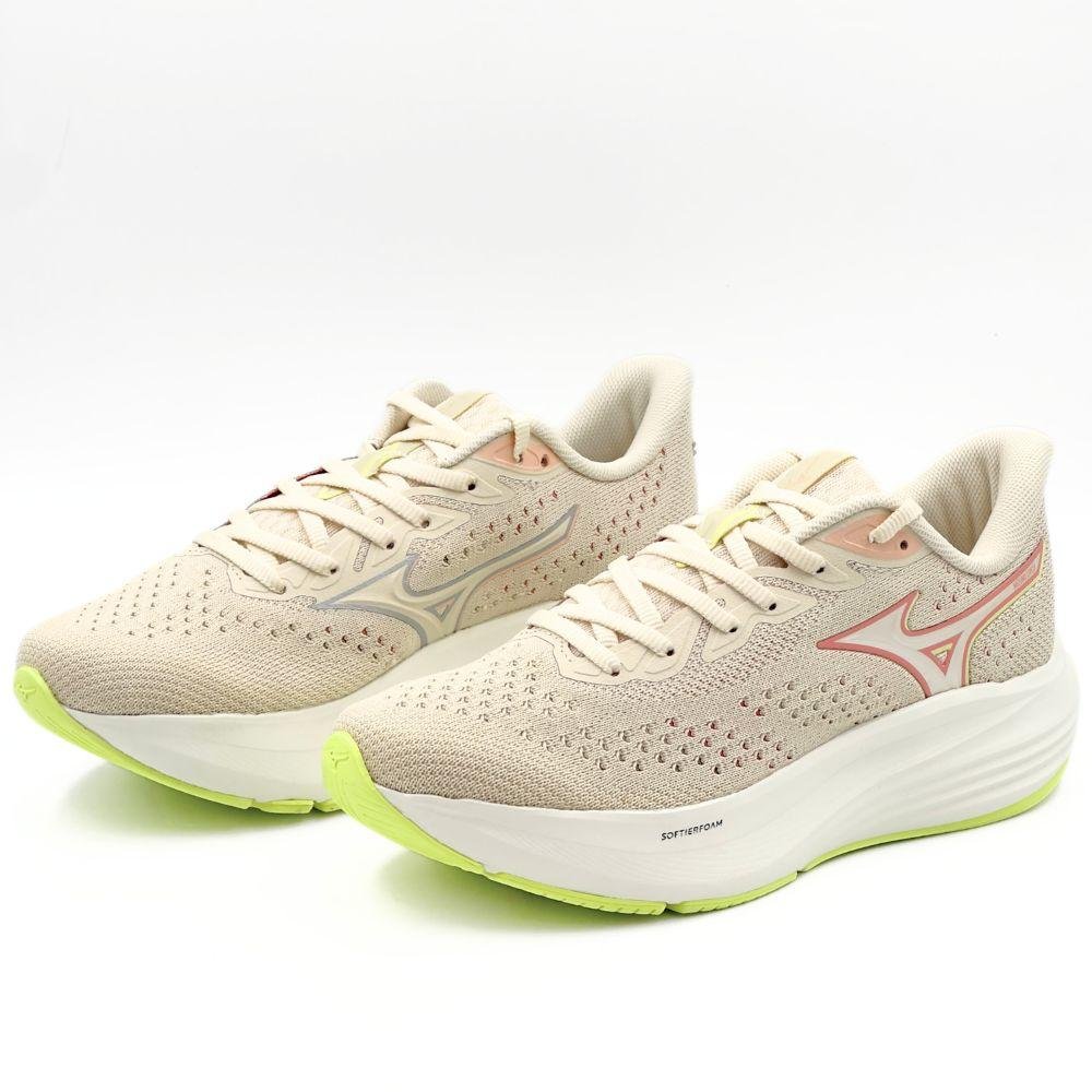Tênis Mizuno Esportivo Corrida Lively com Cadarço Feminino Bege 2