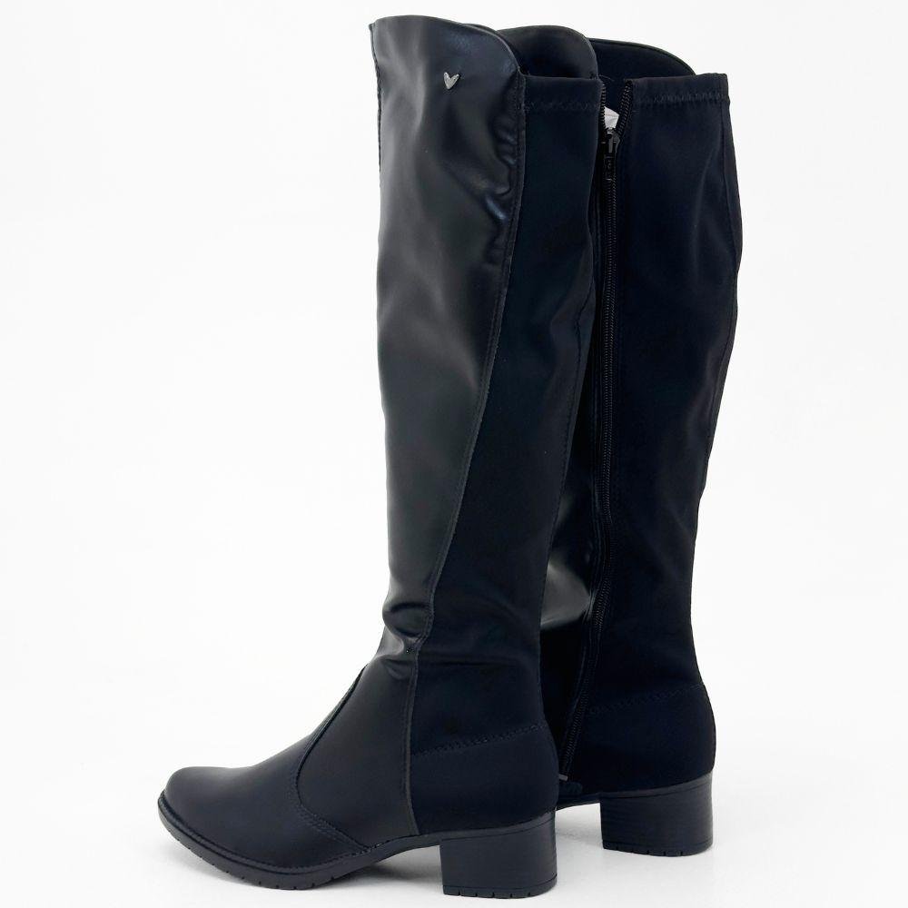 Bota Mississipi Cano Alto Salto Bloco Feminina Preto 3