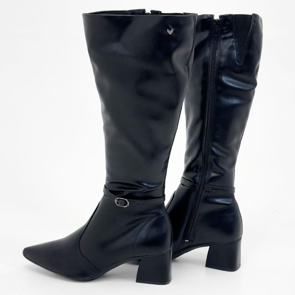 Bota Mississipi Cano Alto Salto Bloco Feminina Preto 3
