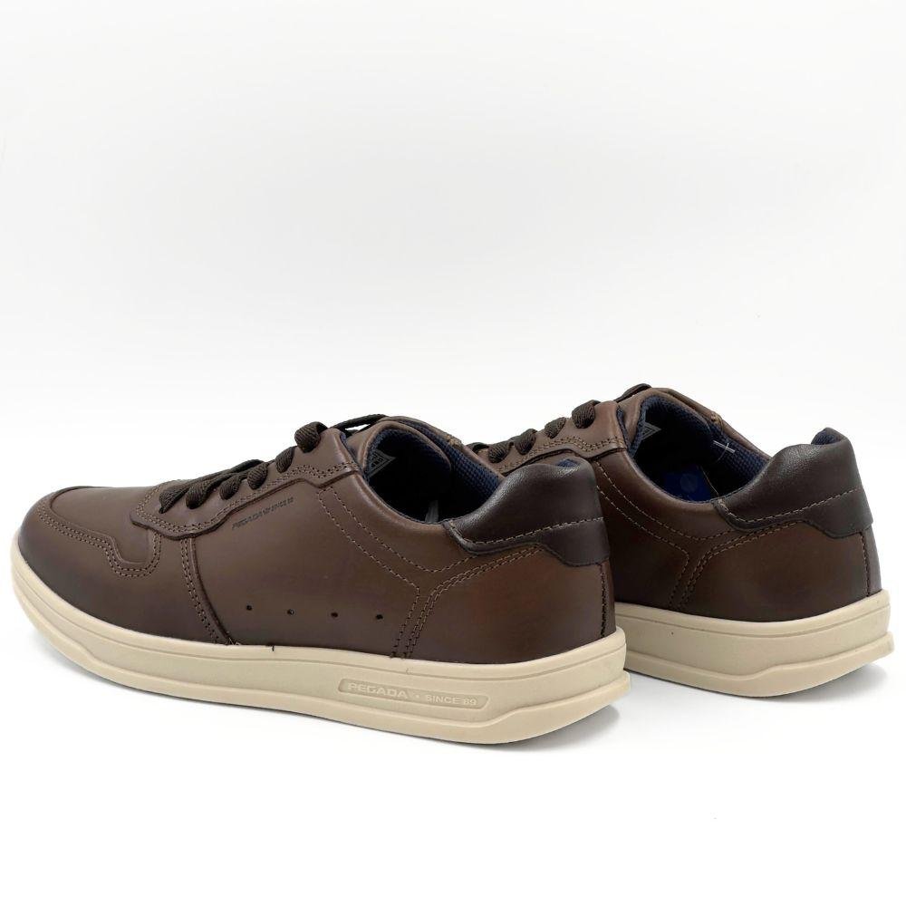 Sapatênis Pegada Casual com Cadarço Elástico Masculino Marrom 3