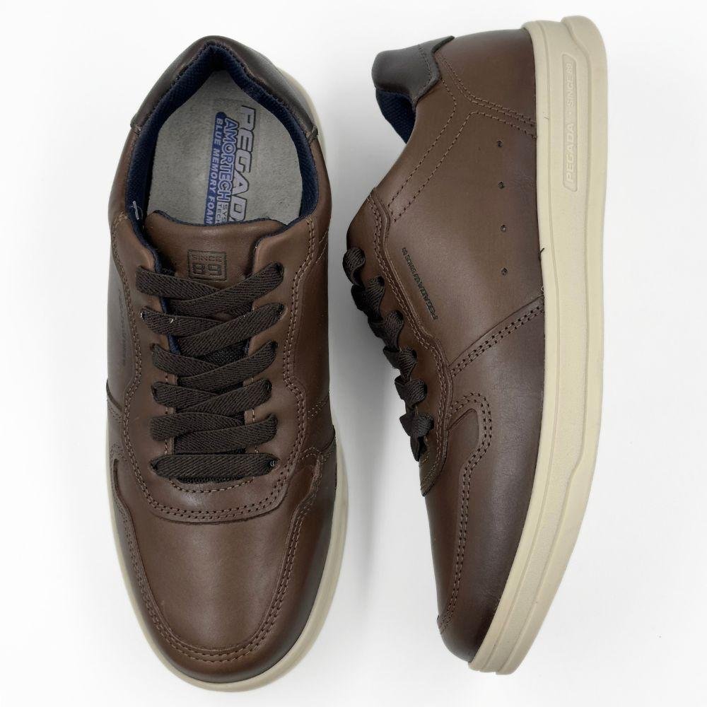 Sapatênis Pegada Casual com Cadarço Elástico Masculino Marrom 4