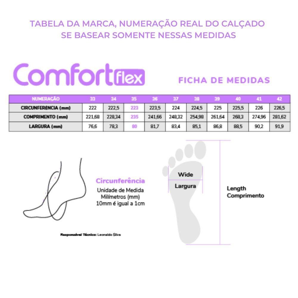 Tênis Comfortflex Casual Slip Feminino Preto 5