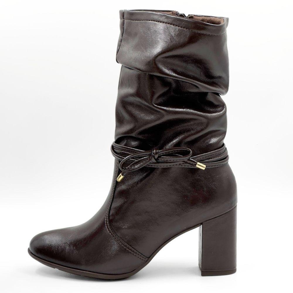 Bota Comfortflex Cano Médio Salto Médio Feminina
