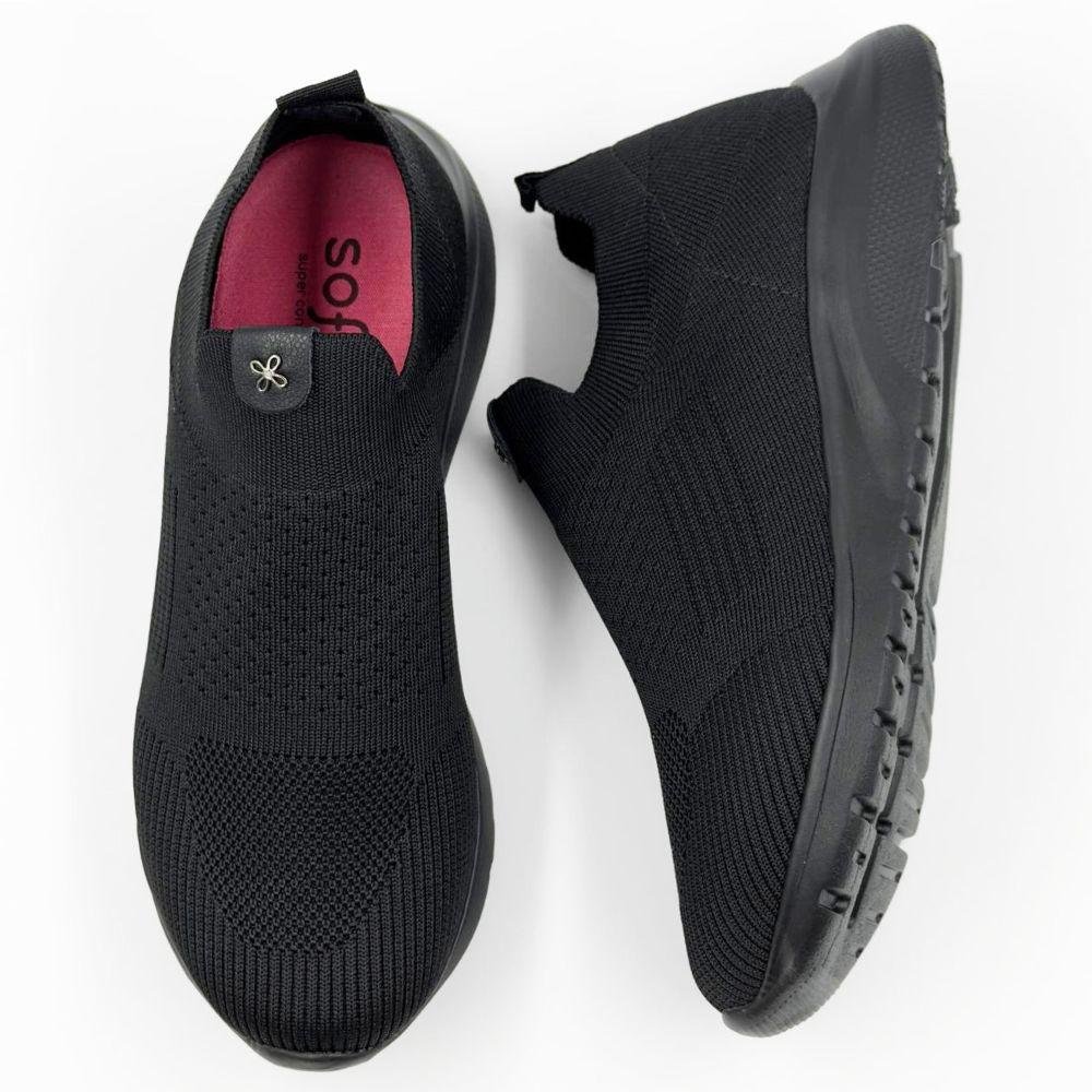 Tênis Softli Esportivo Slip Feminino Preto 4