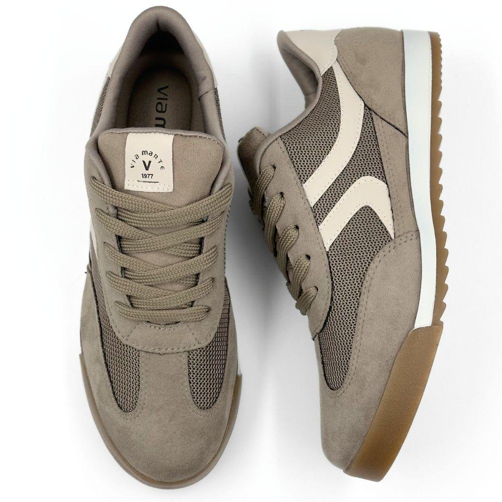 Tênis Via Marte Casual com Cadarço Feminino Bege 4