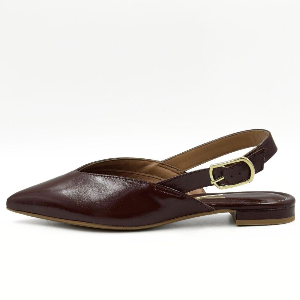 Sapato Vizzano Slingback Salto Baixo Bico Fino Feminino