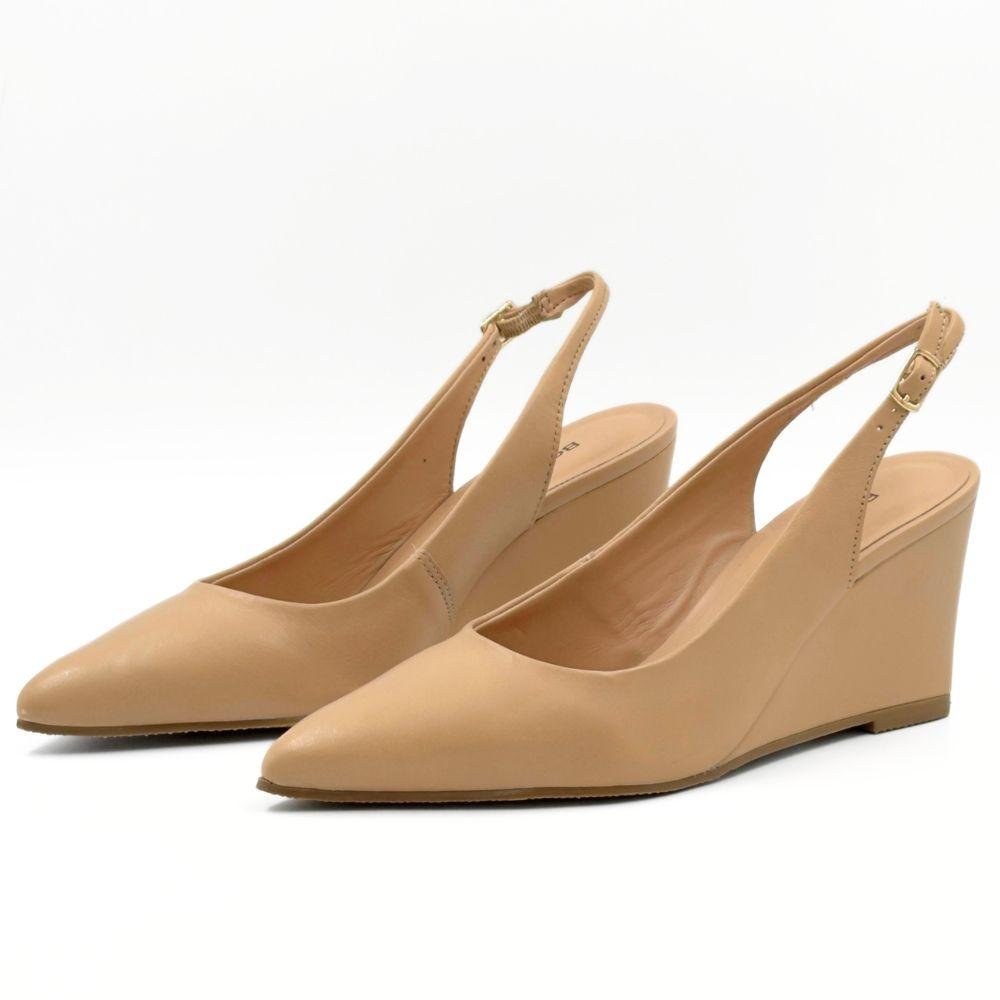 Sapato Bottero Slingback Anabela Feminino Marrom 2
