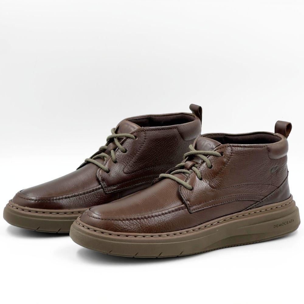 Bota Democrata Grid Tradicional com Cadarço Masculina Marrom 2