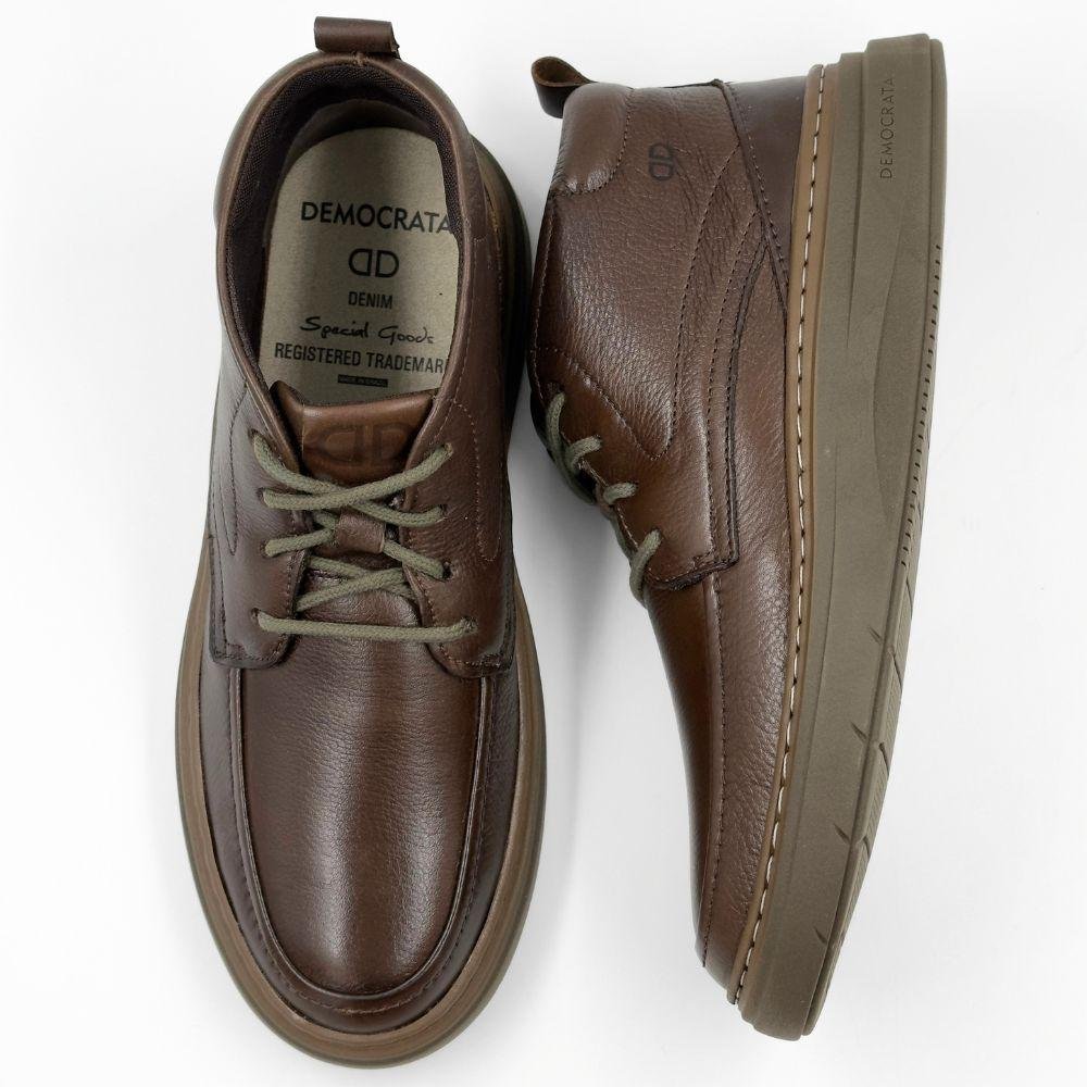 Bota Democrata Grid Tradicional com Cadarço Masculina Marrom 4