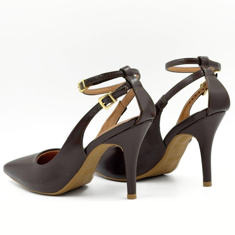 Sapato Vizzano Bico Fino Salto Alto Feminino Marrom 3