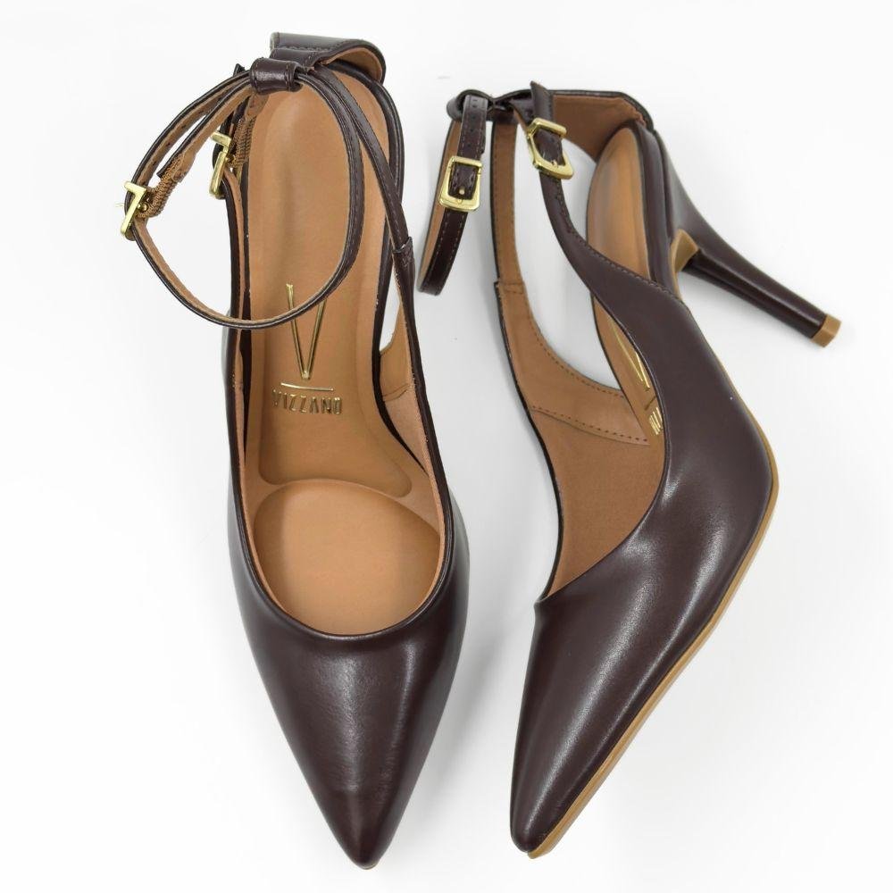 Sapato Vizzano Bico Fino Salto Alto Feminino Marrom 4