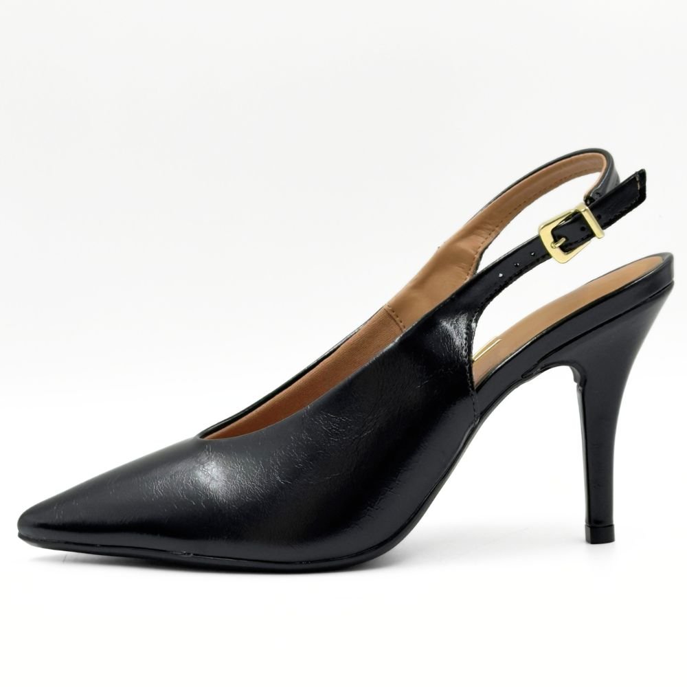 Sapato Vizzano Slingback Bico Fino Salto Alto Feminino