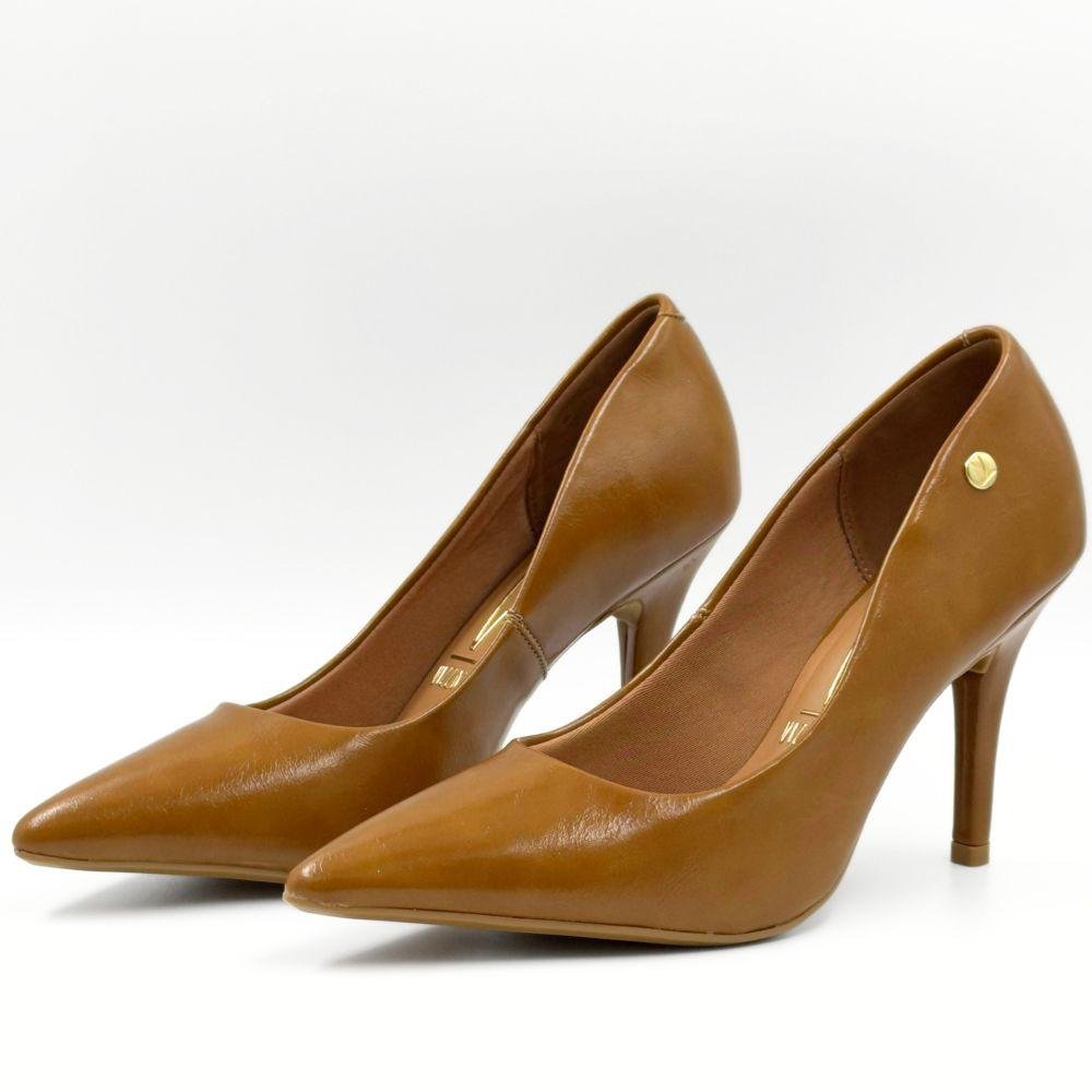 Sapato Vizzano Scarpin Bico Fino Salto Alto Feminino Marrom 2