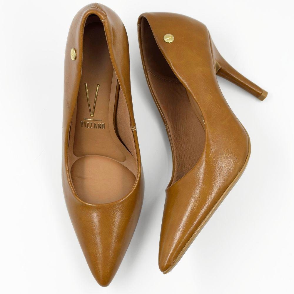 Sapato Vizzano Scarpin Bico Fino Salto Alto Feminino Marrom 4