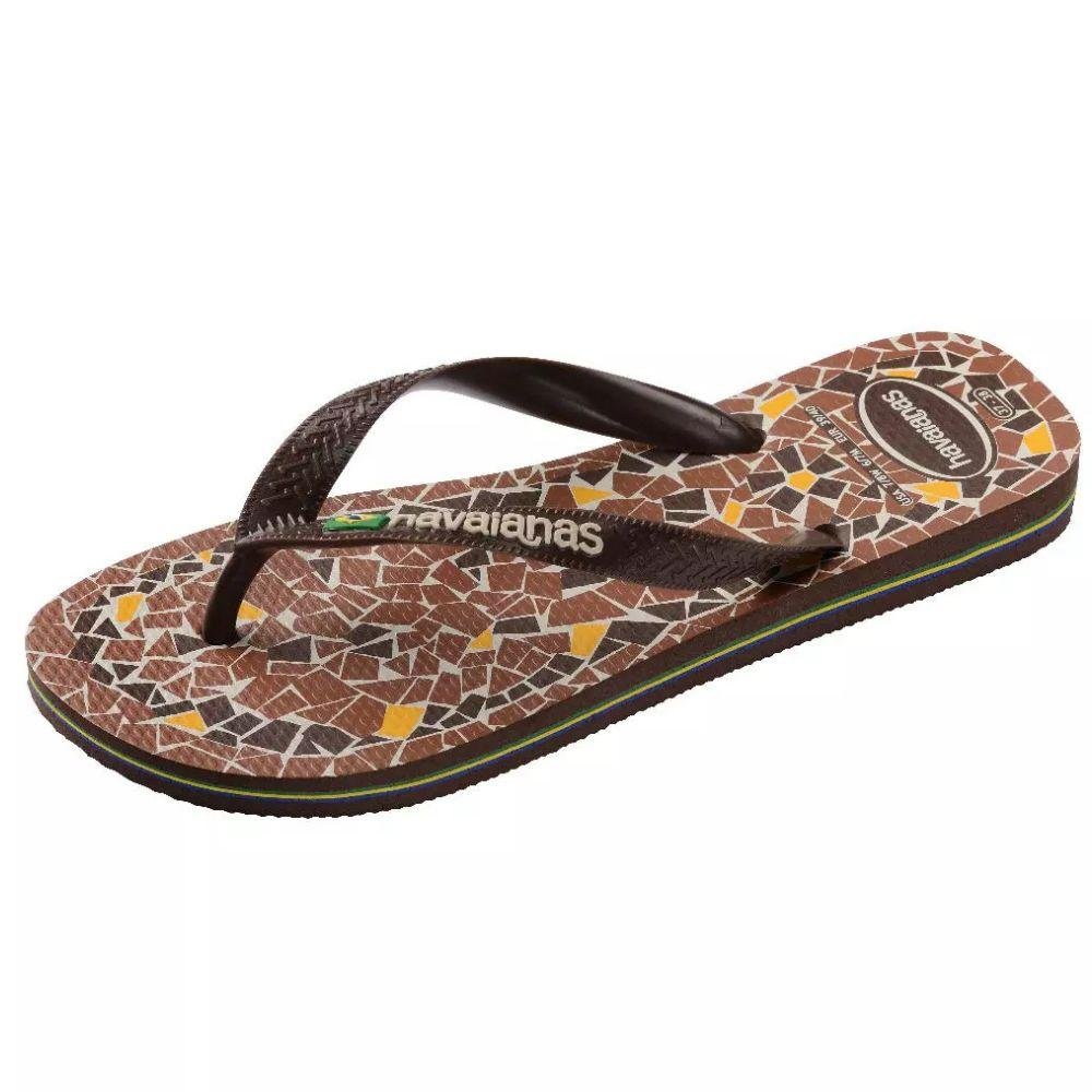 Chinelo Havaianas Tira Larga Top Caquinhos Feminino Marrom 2