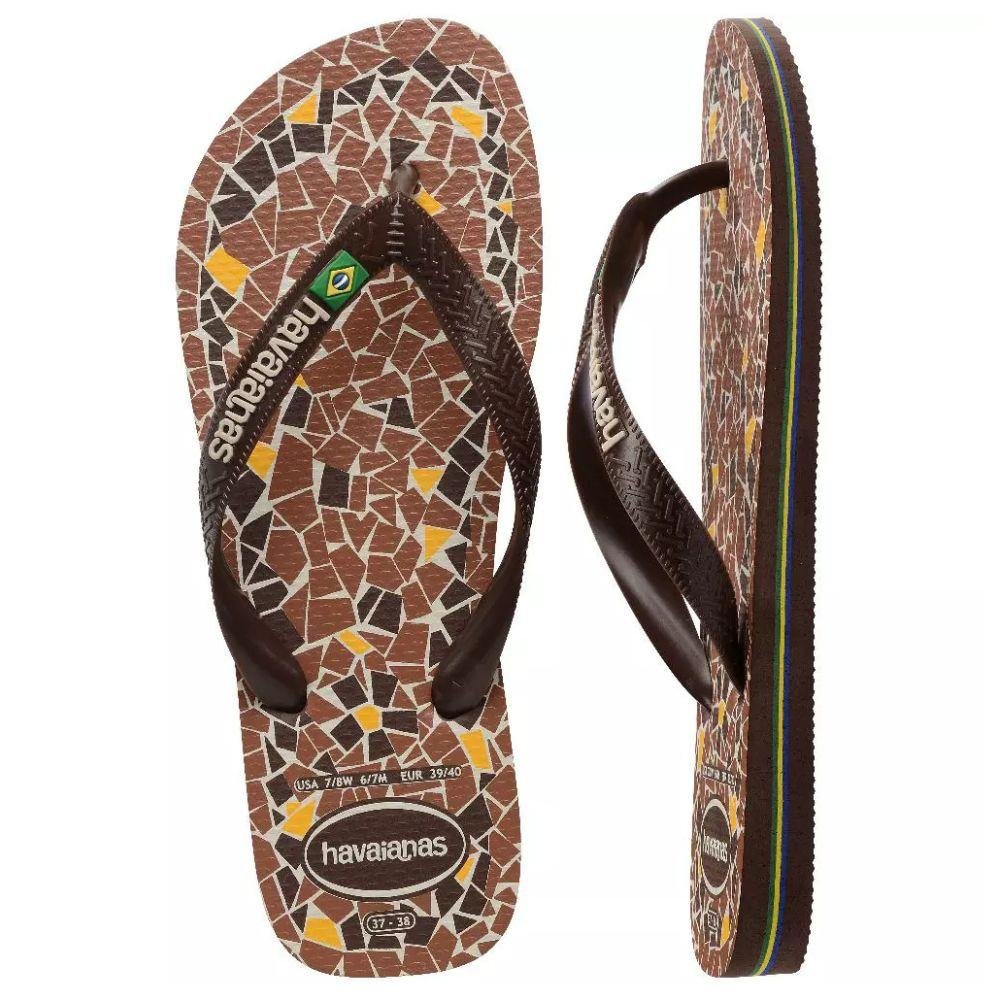 Chinelo Havaianas Tira Larga Top Caquinhos Feminino Marrom 4