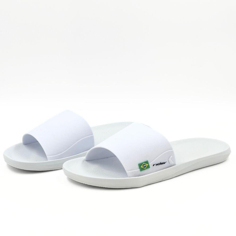 Chinelo Rider Slide Feel Brasil Masculino Branco 2