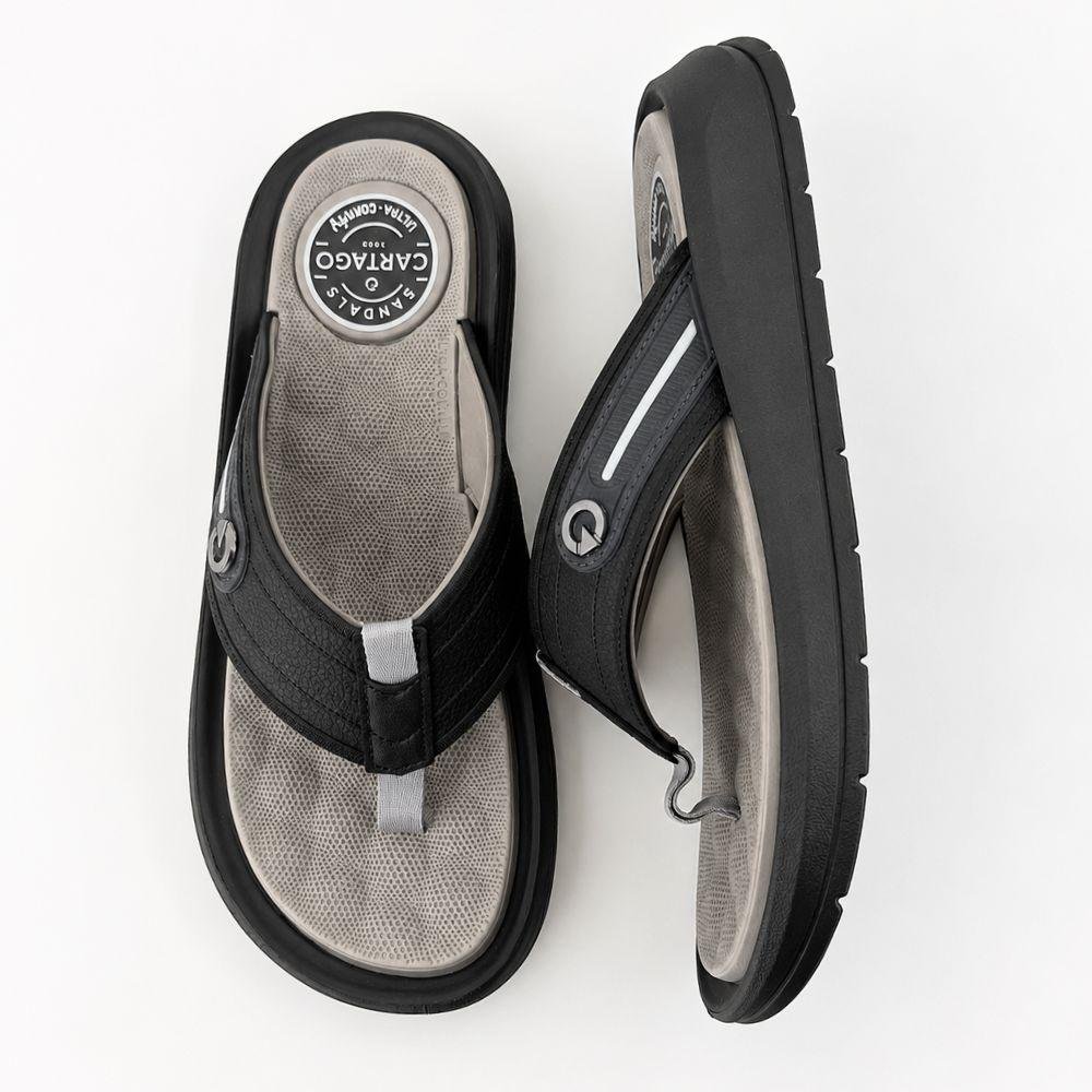 Chinelo Cartago Tira Larga Santorini VIII Masculino Preto 4