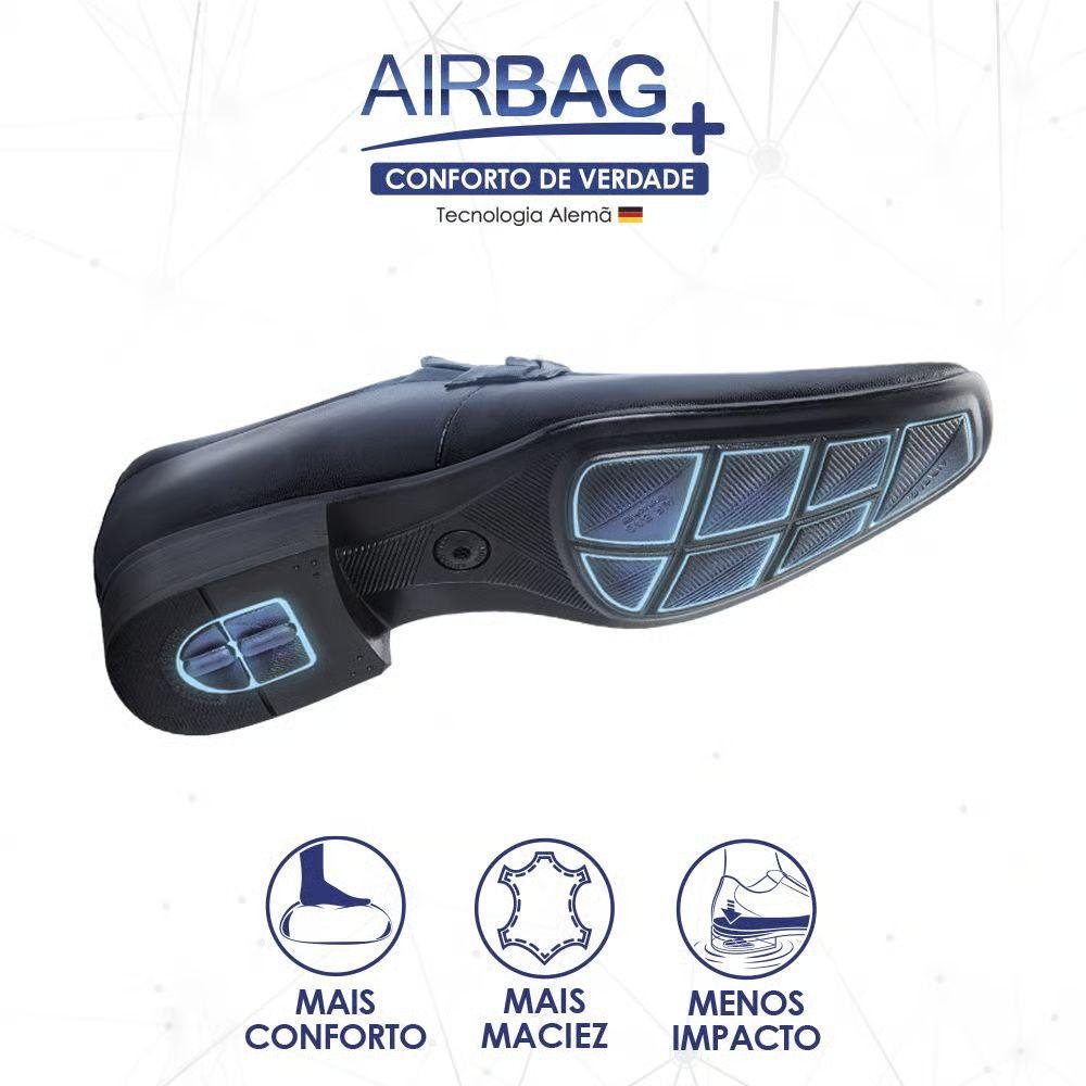 Sapato Jota Pe Casual Air Kardian com Cadarço Masculino Preto 5