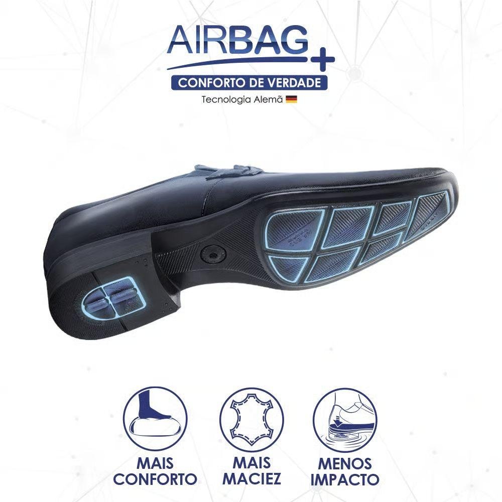 Sapato Jota Pe Social Air Anthony com Cadarço Masculino Preto 5