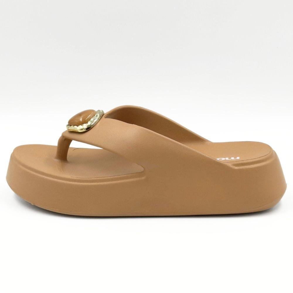 Tamanco Moleca Tira Larga Flatform com Aplicação Feminino