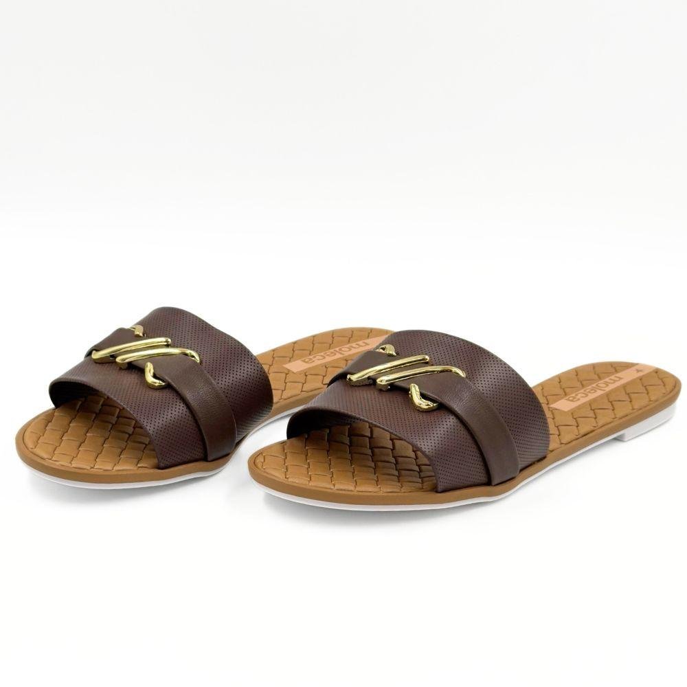 Tamanco Moleca Rasteiro Slide Feminino Chocolate 5