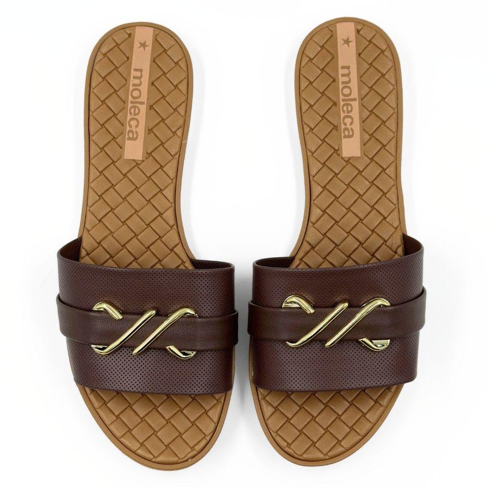 Tamanco Moleca Rasteiro Slide Feminino Chocolate 2