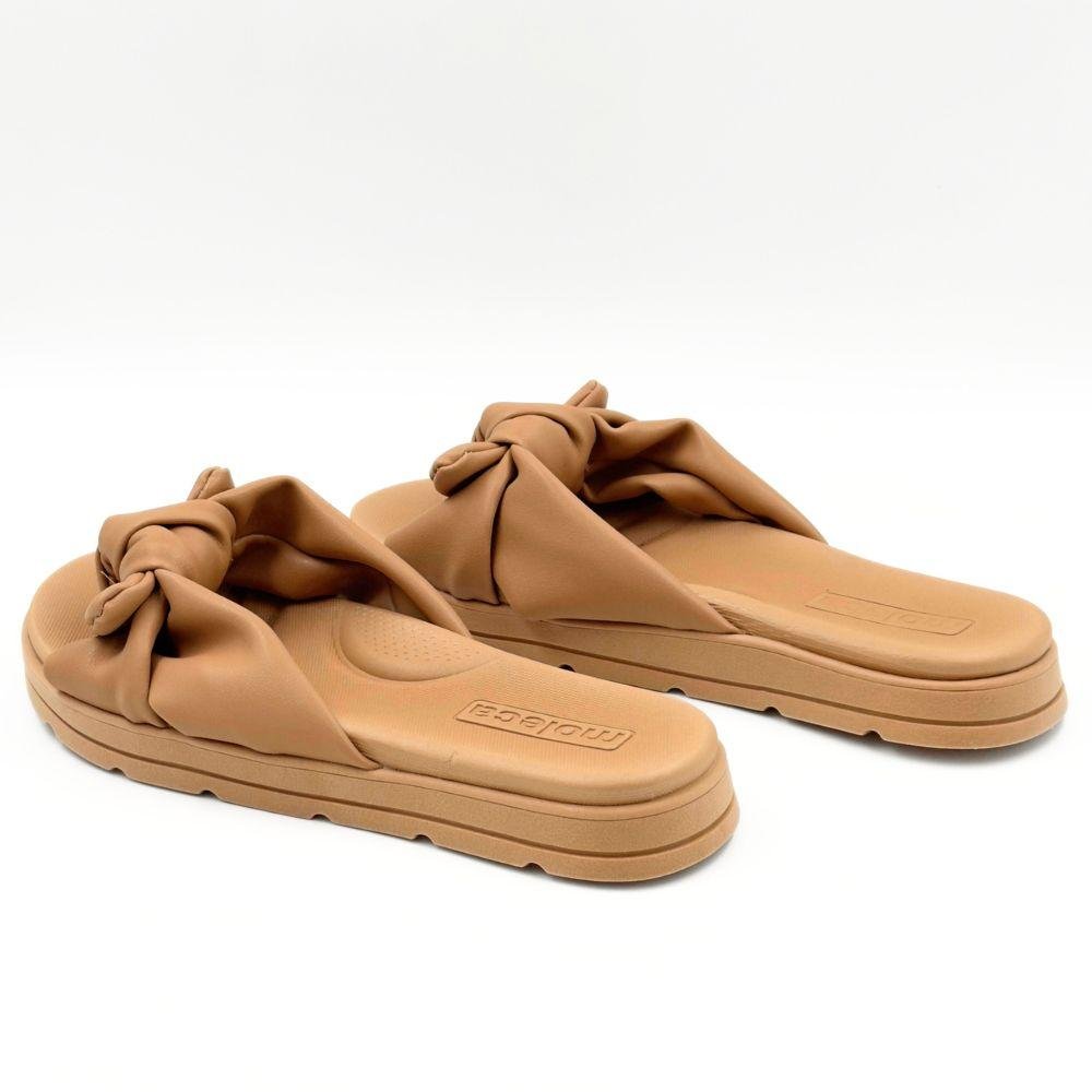 Tamanco Moleca Slide Rasteiro com Laço Feminino Nude 3