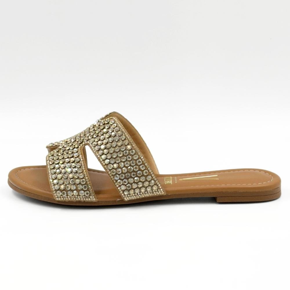 Tamanco Vizzano Rasteiro Slide com Strass Feminino