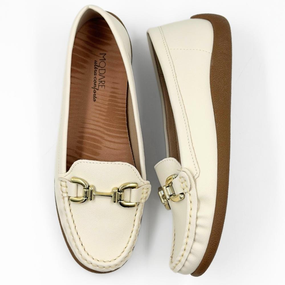 Sapato Modare Casual Mocassim Feminino Off White 4