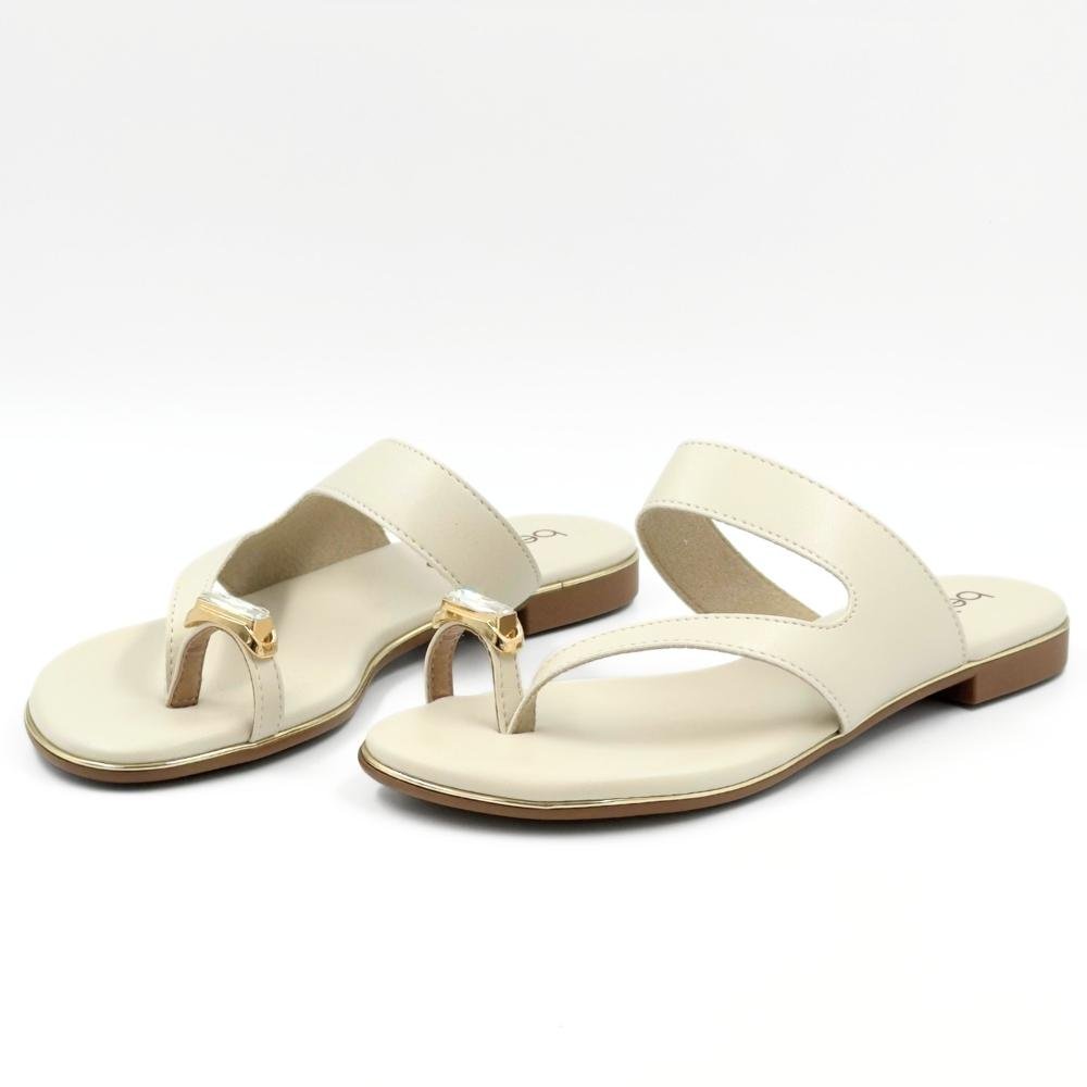 Tamanco Beira Rio Rasteiro Casual Feminino Off White 2