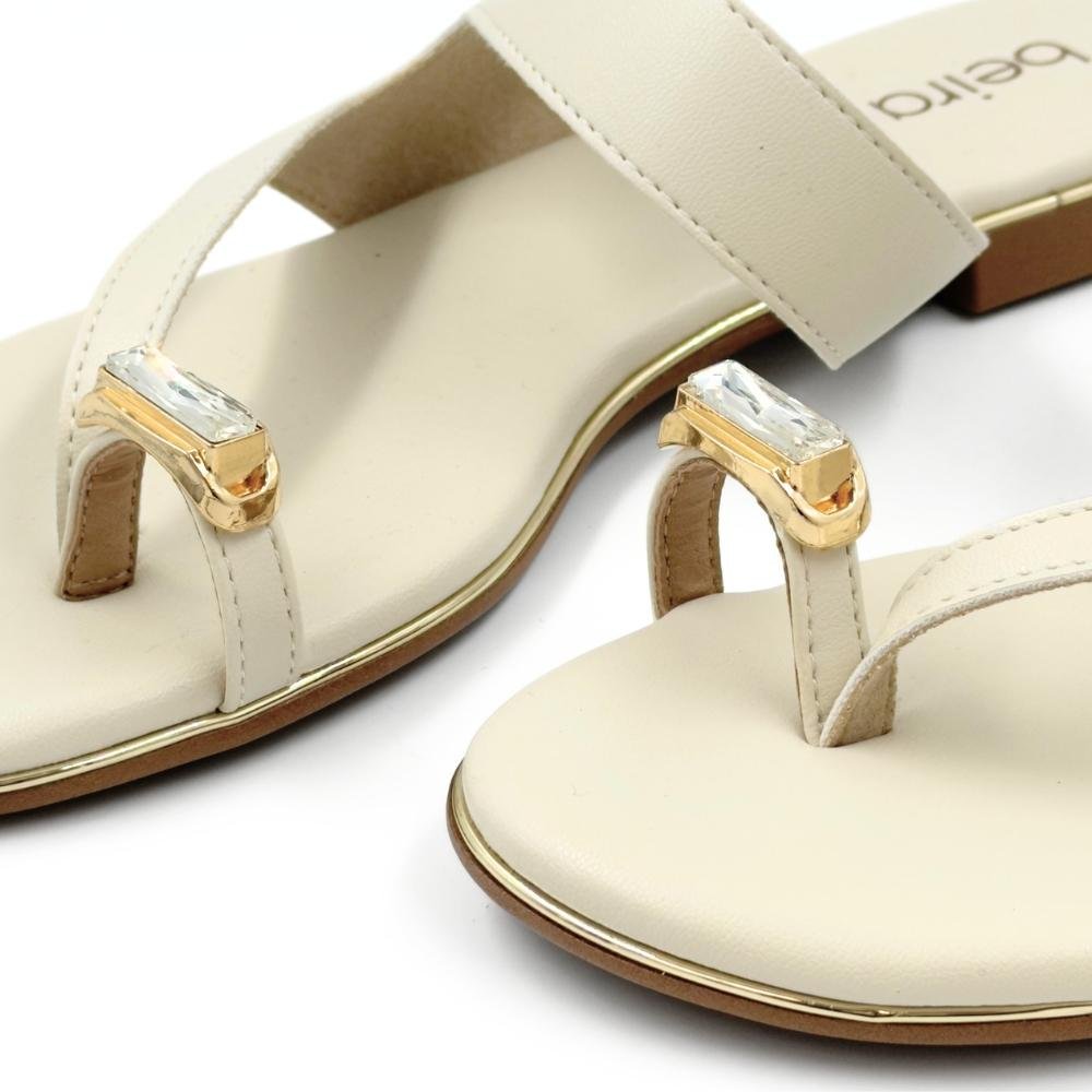 Tamanco Beira Rio Rasteiro Casual Feminino Off White 3