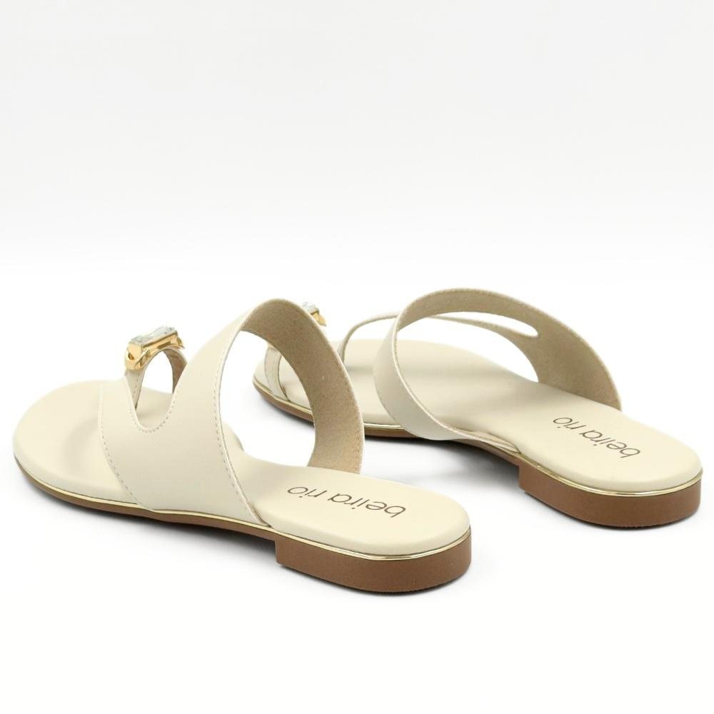 Tamanco Beira Rio Rasteiro Casual Feminino Off White 4
