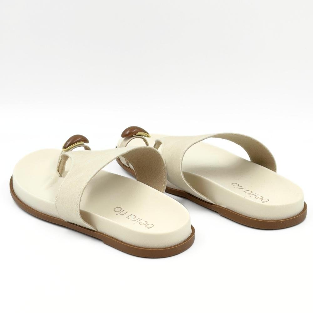 Sandália Beira Rio Papete Casual Feminina Off White 3