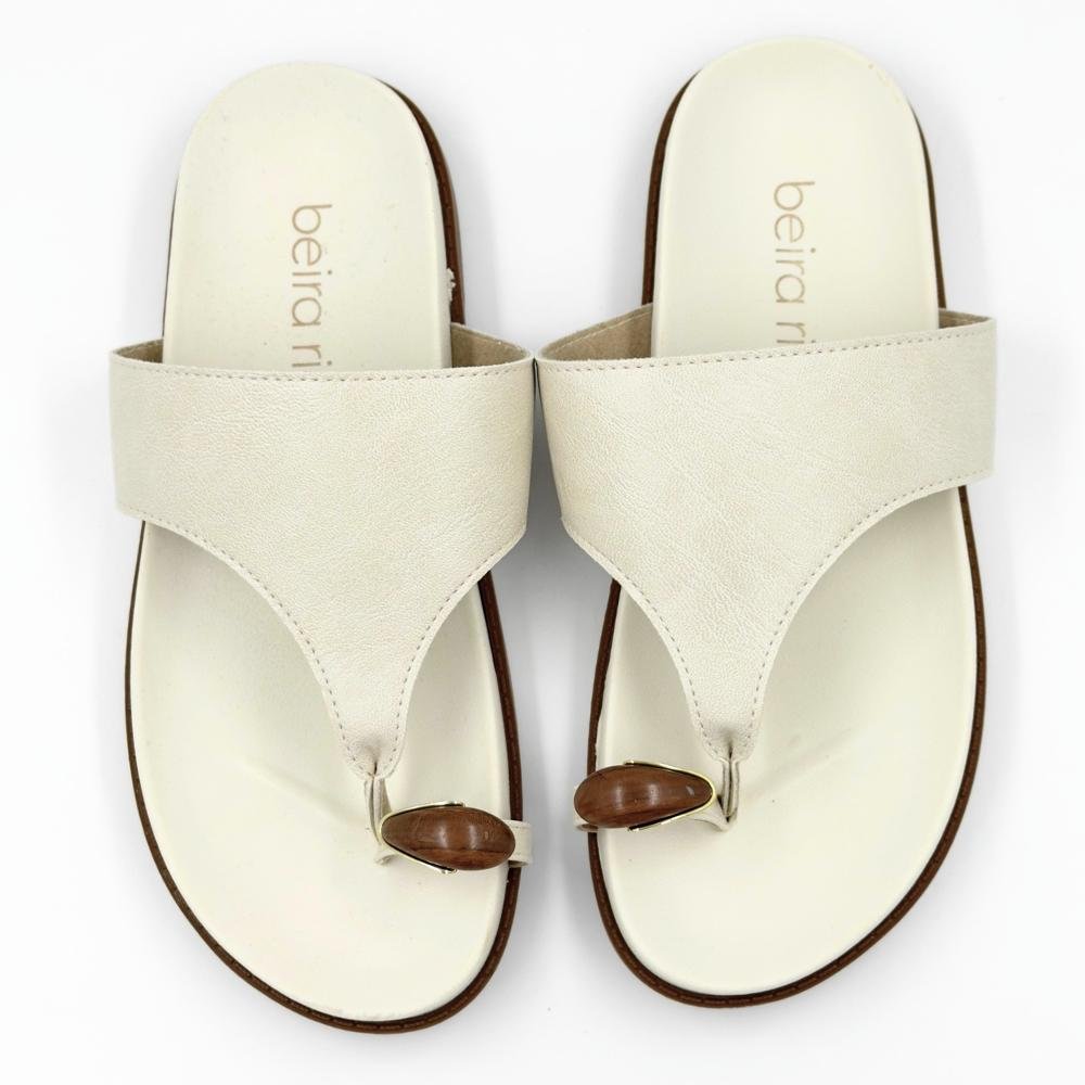 Sandália Beira Rio Papete Casual Feminina Off White 4