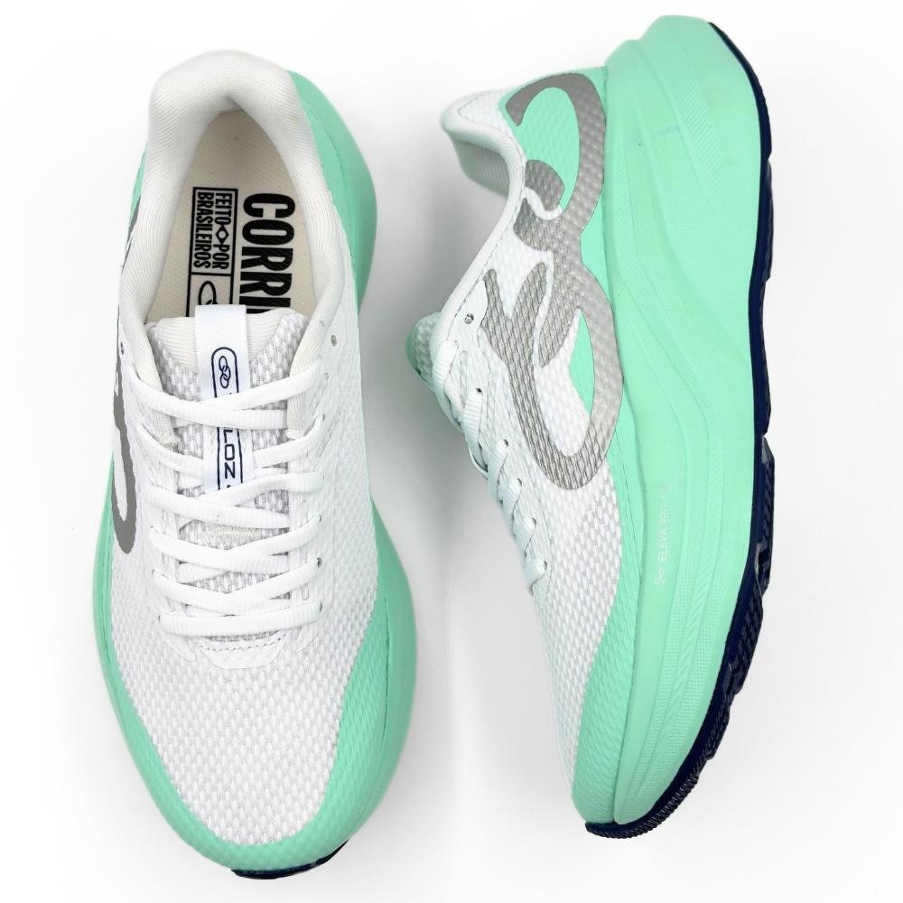 Tênis Olympikus Esportivo Veloz 4 Corrida com Cadarço Feminino Branco/Verde 4