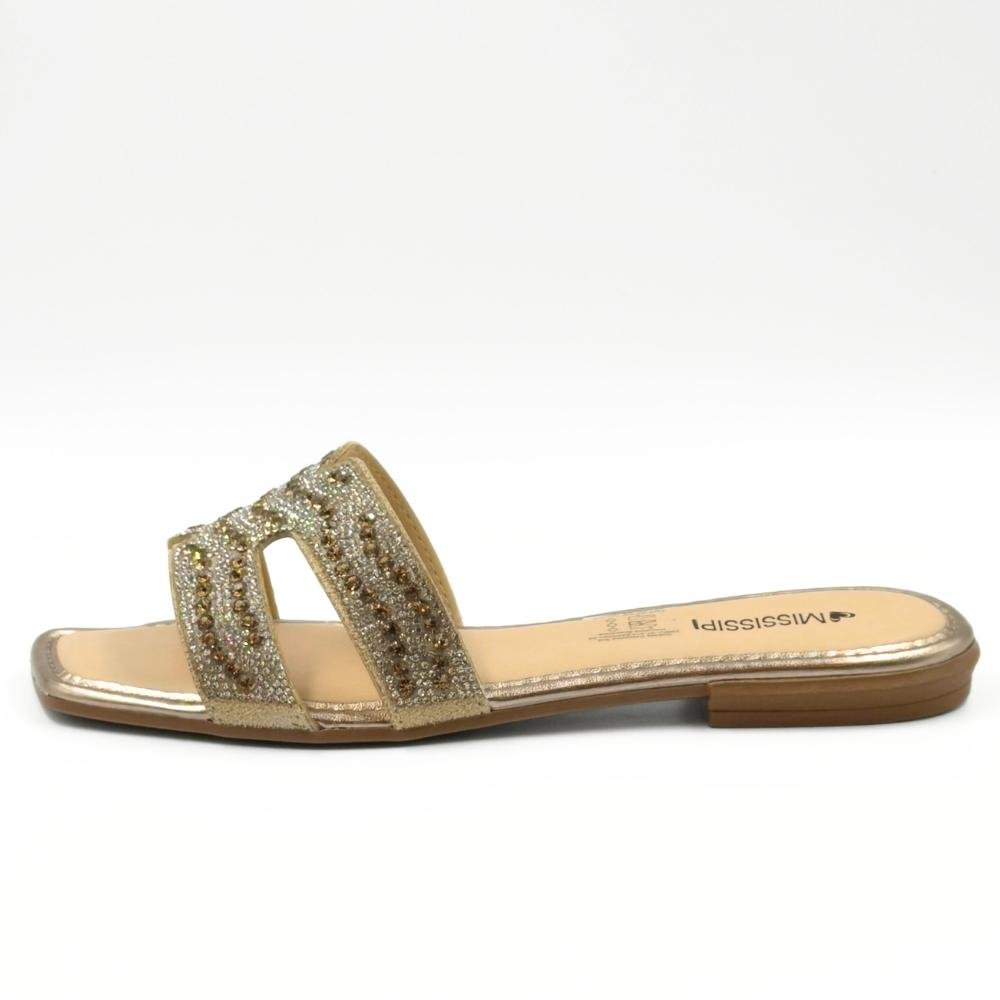 Tamanco Mississipi Slide Rasteira com Aplicações Feminino