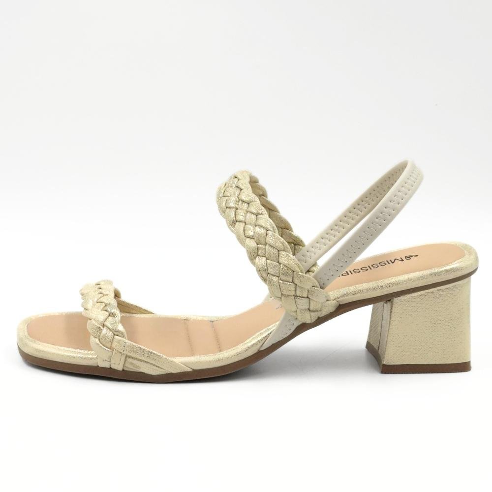Sandália Mississipi Casual com Glitter Salto Bloco Médio Feminina