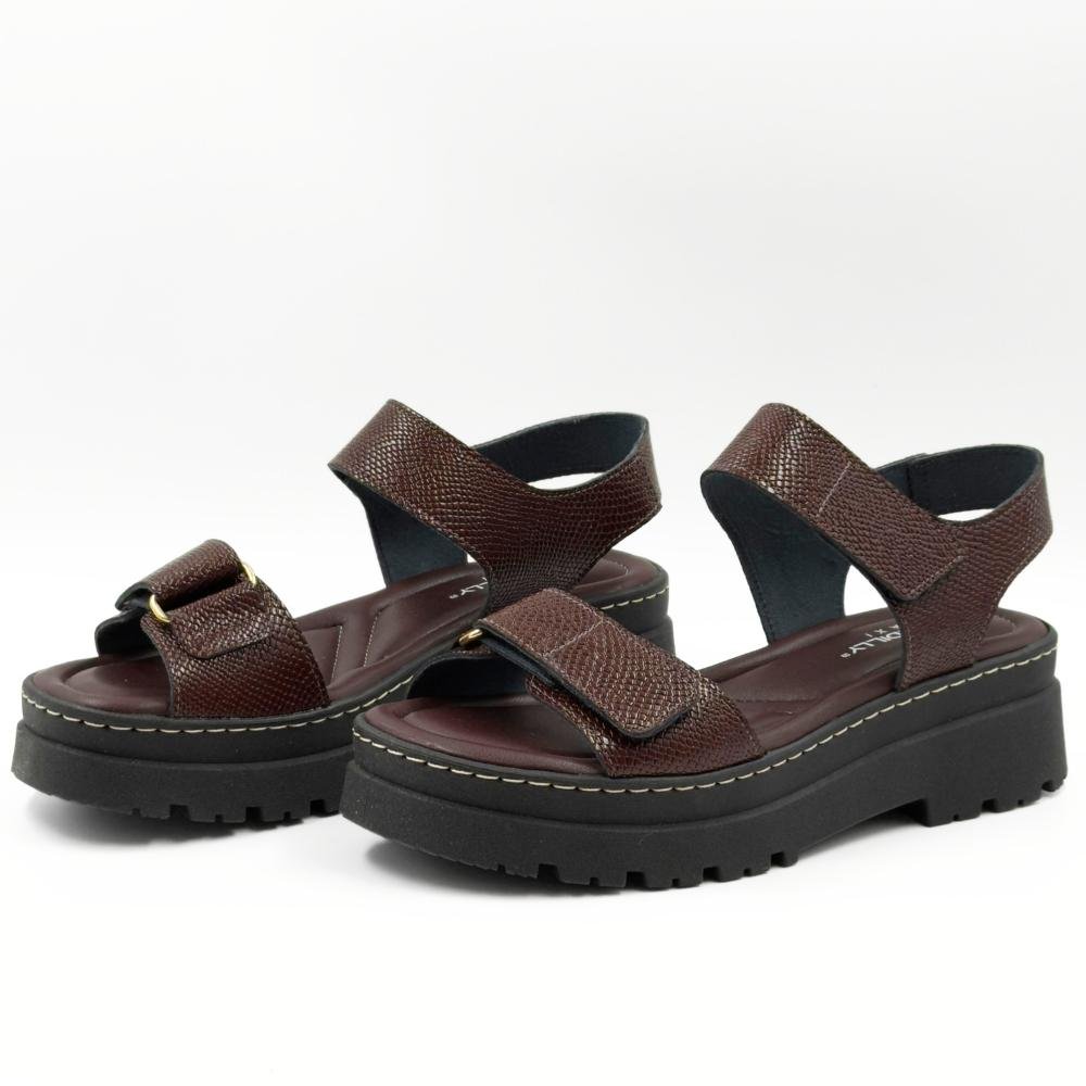 Sandália Piccadilly Flatform Tratorada Feminina Cacau/Preto 2