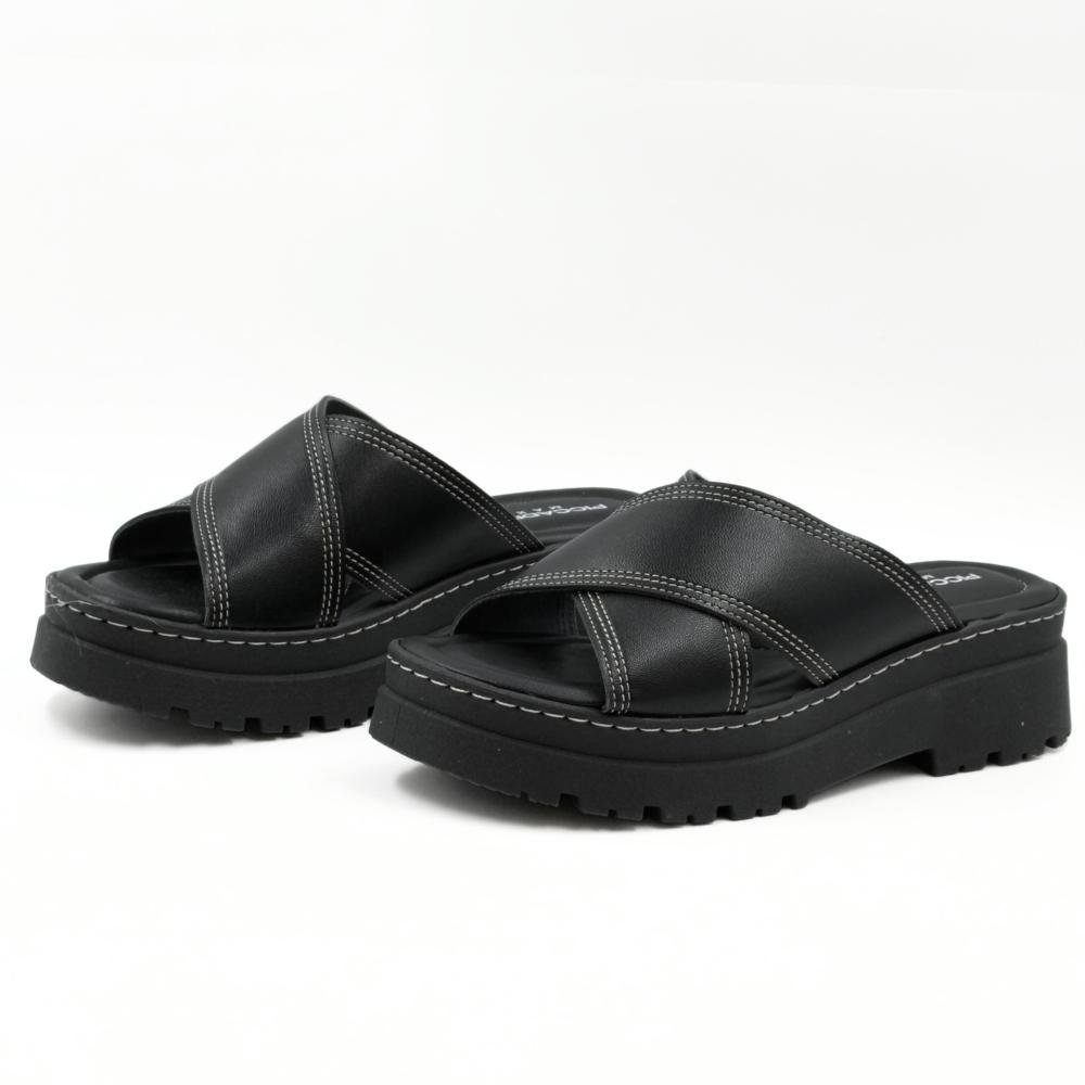 Tamanco Piccadilly Slide Flatform Tratorado Feminino Preto 2