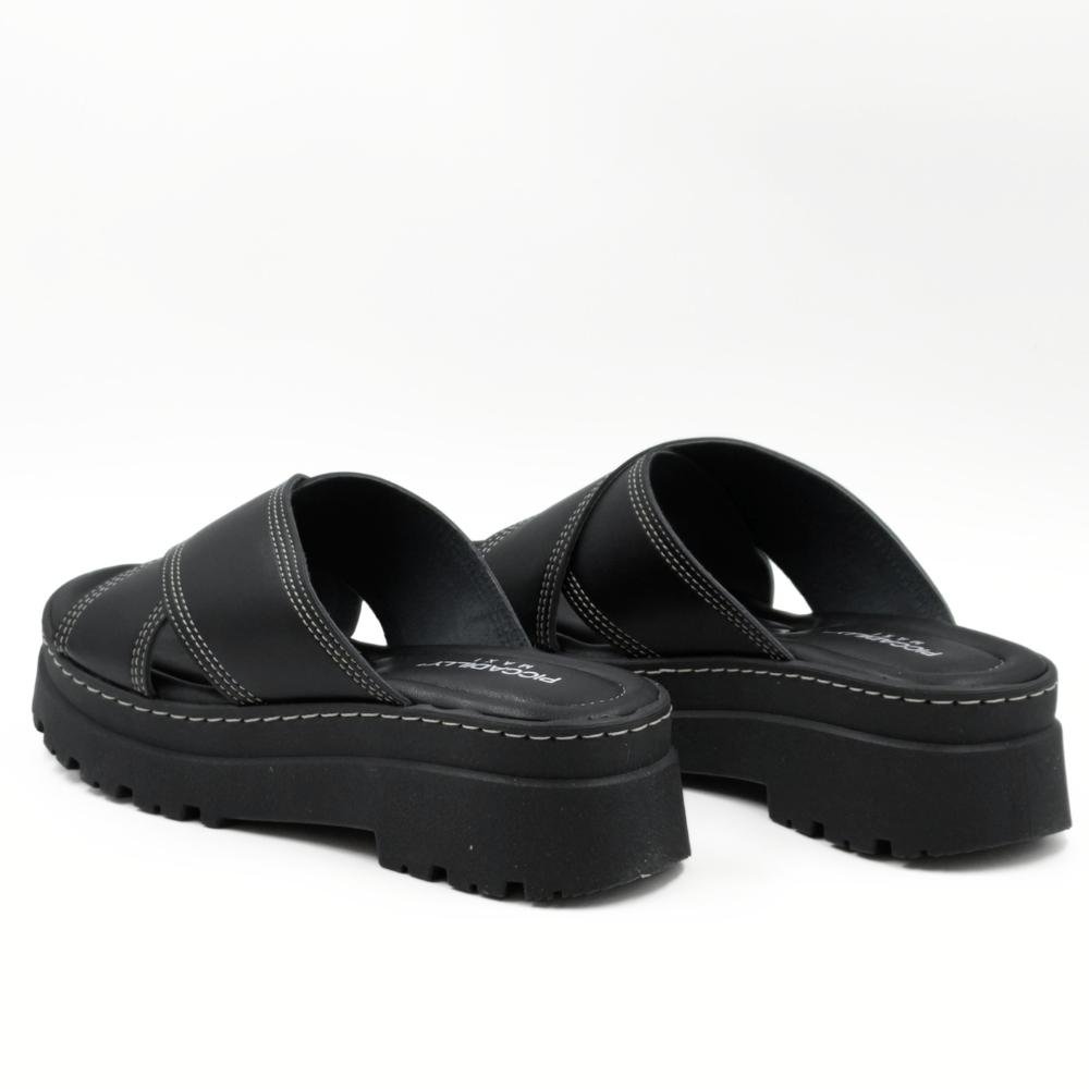 Tamanco Piccadilly Slide Flatform Tratorado Feminino Preto 3