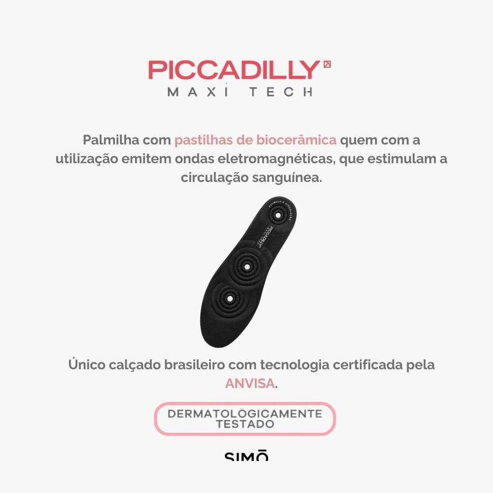 Sandália Piccadilly Casual Flatform Feminina Preto/Branco 5