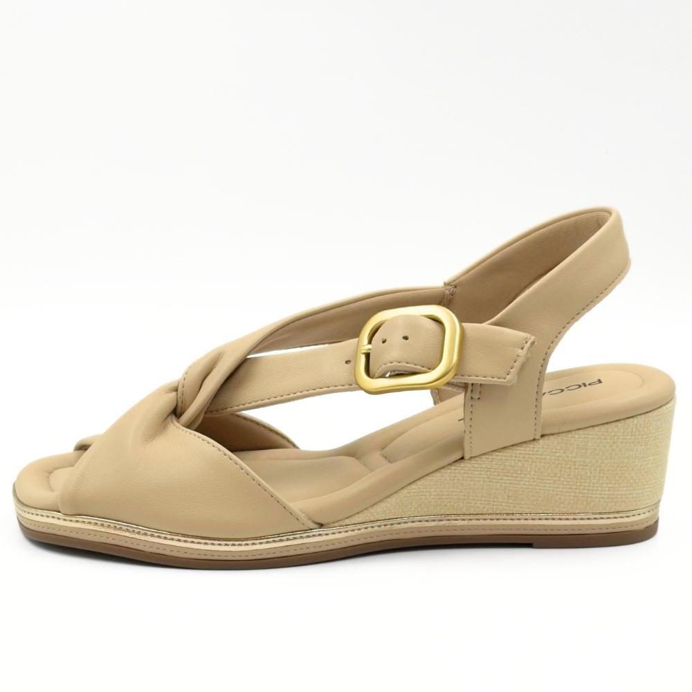 Sandália Piccadilly Casual Anabela com Fivela Feminina