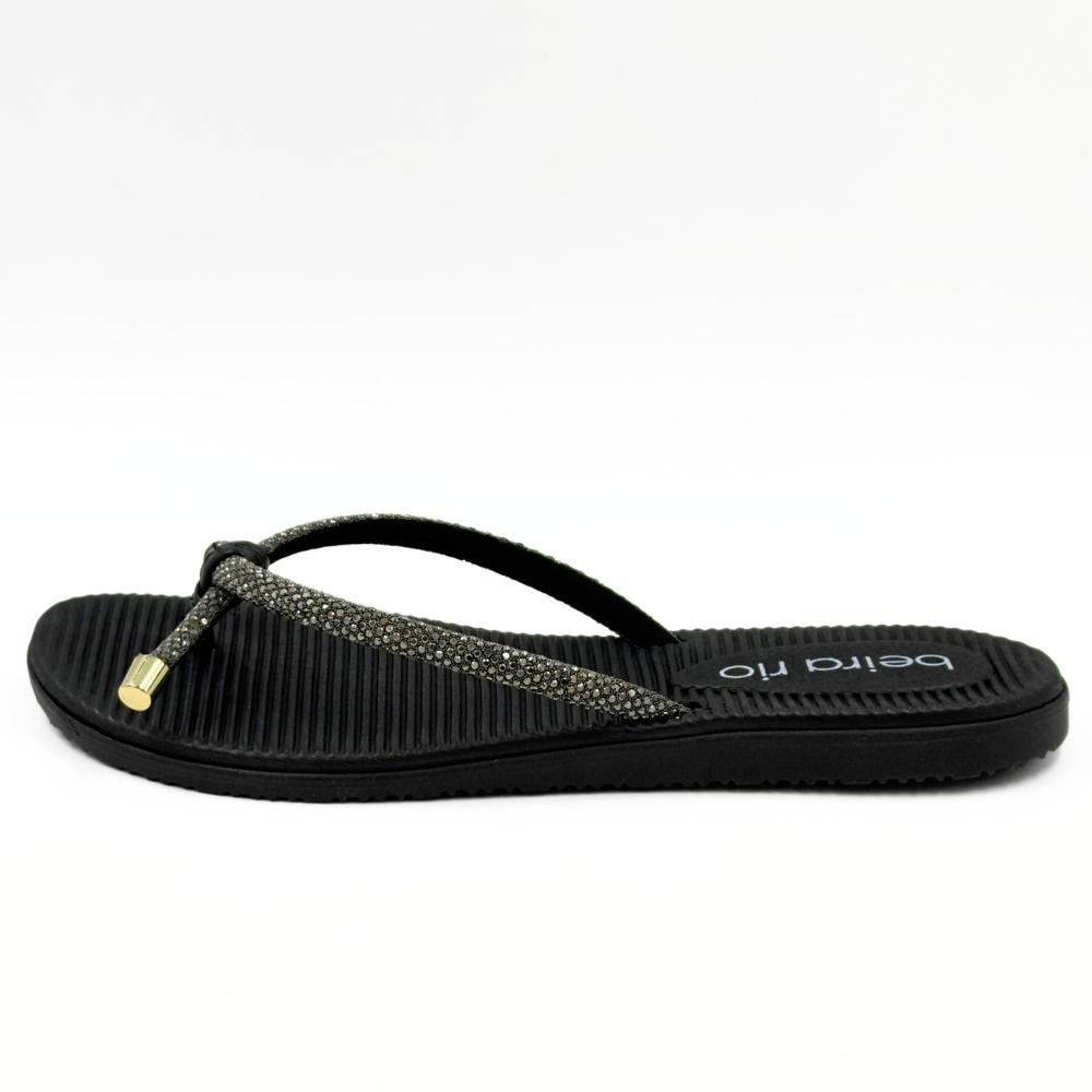 Tamanco Beira Rio Tira Fina com Strass Feminino