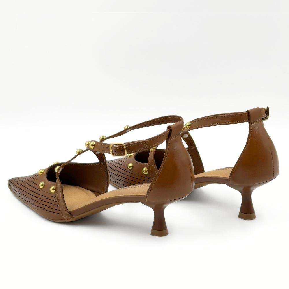 Sapato Bottero Slingback Salto Taça Fino Feminino Chocolate 3