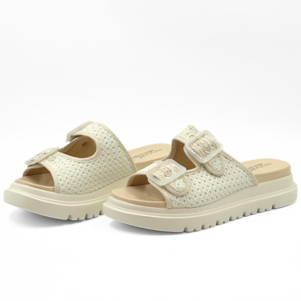 Tamanco Modare Slide Flatform com Fivela Feminino Off White 2
